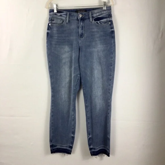 Judy Blue Danielle Undone Hem Boyfriend Jean JB88208 Size 27 - Picture 2 of 13